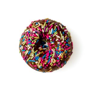 Chocolate Frosted Chocolate Cake With Sprinkles Donut