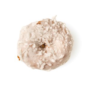 Vanilla Frosted Vanilla Cake With Coconut Donut