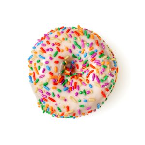 Vanilla Frosted Vanilla Cake With Sprinkles Donut